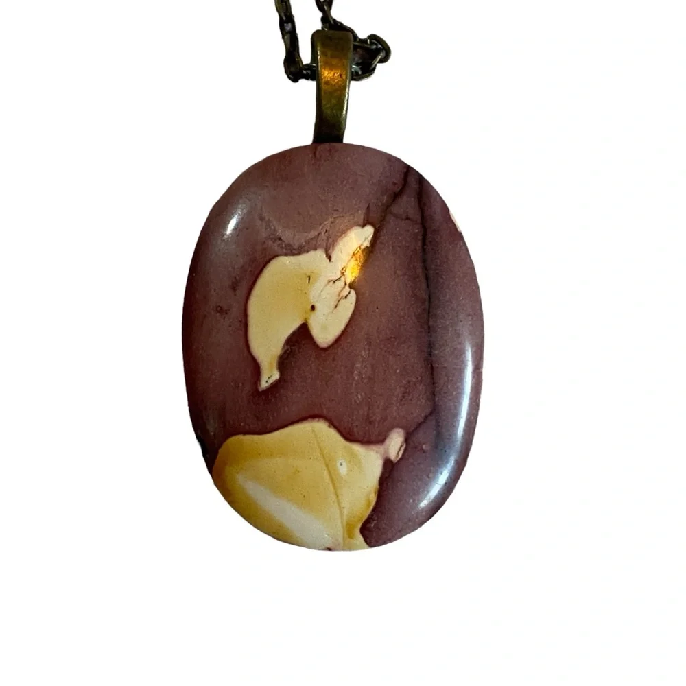 Red Ocean Mookite Jasper Natural Stone Pendant